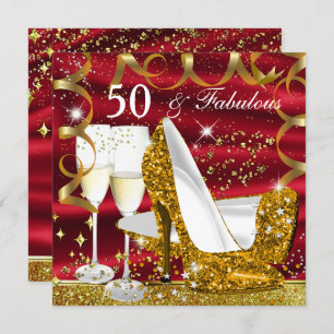 Invitation Fabuleux 50 Parties scintillant Gold talon Rouge G