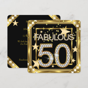 Invitation Fabuleux 50 Retro Glamor Hollywood Gold Frame 2