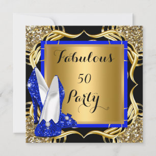 Invitation Fabuleux 50 Royal Blue Heels Black Parties scintil