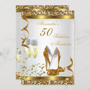 Invitation Fabuleux 50 talons d'or fantastique fête d'anniver
