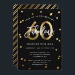 Invitation Fabuleux 60e | Soirée d'Anniversaire d'Or Design m<br><div class="desc">Célébrez votre fabuleuse fête du 60e anniversaire avec ces invitations modernes et élégantes à la fête avec des lettres de brosse et faux or / noir design élégant et chic pour les femmes. La couleur Arrière - plan peut être changée sous "customiser plus loin". Une partie de la collection "Fabulous...</div>