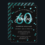 Invitation Fabuleux 60e | Turquoise vert moderne Anniversaire<br><div class="desc">Célébrez votre fabuleuse fête du 60e anniversaire avec ces invitations modernes,  élégantes,  chic,  avec des lettres de brosse et un design turquoise vert / noir élégant. La couleur Arrière - plan peut être changée sous "customiser plus loin". Une partie de la collection "Fabulous 60th".</div>