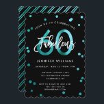 Invitation Fabuleux 60e | Turquoise vert moderne Anniversaire<br><div class="desc">Célébrez votre fabuleuse fête du 60e anniversaire avec ces invitations modernes,  élégantes,  chic,  avec des lettres de brosse et un design turquoise vert / noir élégant. La couleur Arrière - plan peut être changée sous "customiser plus loin". Une partie de la collection "Fabulous 60th".</div>