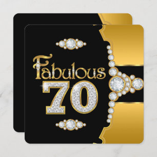 Invitation Fabuleux 70 70e anniversaire Gold Black Diamond