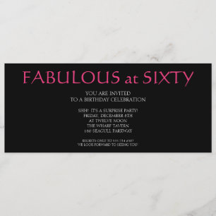 Invitation fabuleux à soixante ans;anniversaire