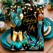 Fabuleux Anniversaire Champagne Bleu Turquoise Rob