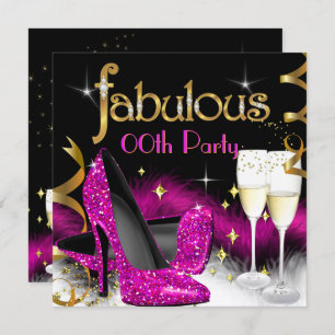 Invitation Fabuleux Parties scintillant Champagne Party Rose 