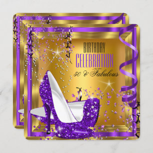 Invitation Fabuleux Parties scintillant d'anniversaire violet