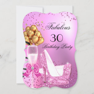 Invitation Fabuleux Shimmer clair rose hauts talons Anniversa