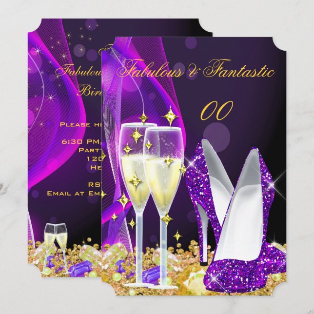 Invitation Fabulieuses chaussures à talons hauts violettes So (Devant / Derrière)
