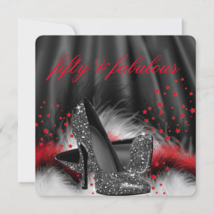 Invitation Fabulos 50 Chaussures à Talons Hauts Rouges et Noi