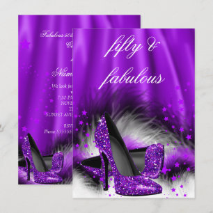 Invitation Fabulos 50 Étoiles Violettes Chaussures à Talons H
