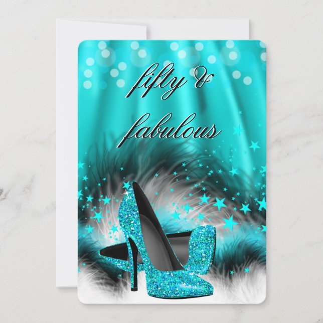 Invitation Fabulos Chaussures à Talons Hauts avec Étoiles Ble (Devant)