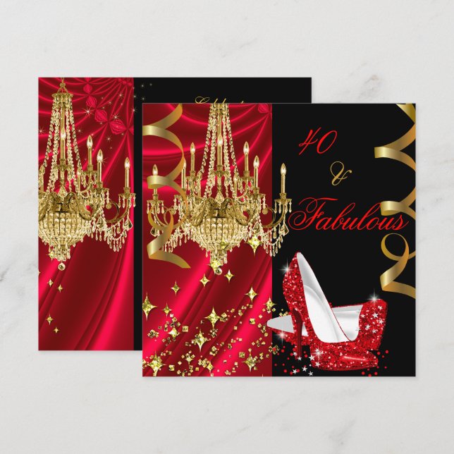 Invitation Fabulos Chaussures à Talons Hauts Rouges Quarante  (Devant / Derrière)