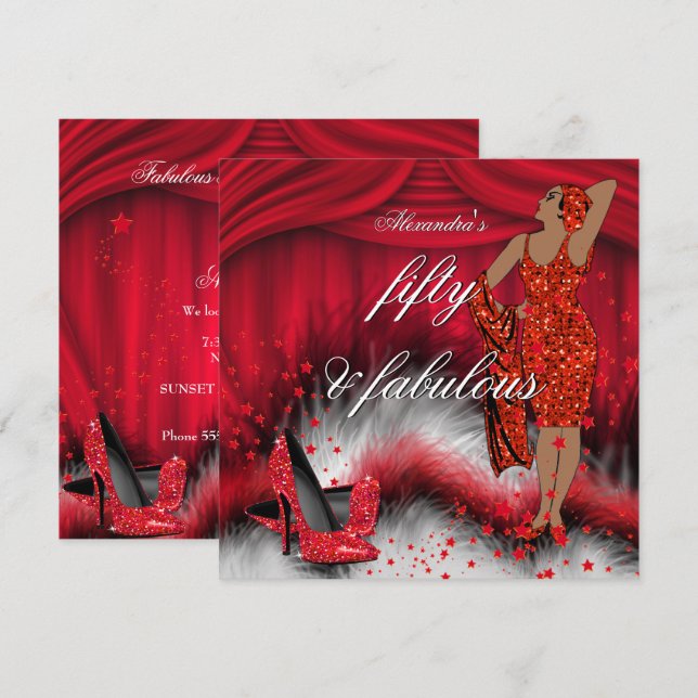 Invitation Fabulos chaussures rouges à talons hauts pour les  (Devant / Derrière)
