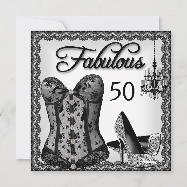 Invitation Fabulos Talons Hauts Corset Noir Blanc Soirée (Devant)