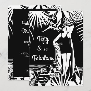 Invitation Fabulosité 50 ans Fête d'anniversaire Déco Dame No