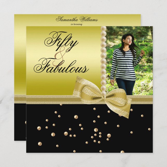 Invitation Fabulous 50 Photo Women's (Devant / Derrière)