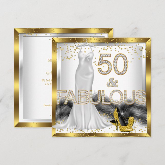 Invitation Fabulous 50 Robe Élégante Chaussures à Talons Haut (Devant / Derrière)