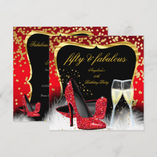 Invitation Fabulous 50 Soirée Chaussures à Talons Pailletées 