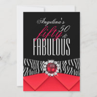Fabulous 50 Zèbre Rouge Noir Blanc Fête d'annivers