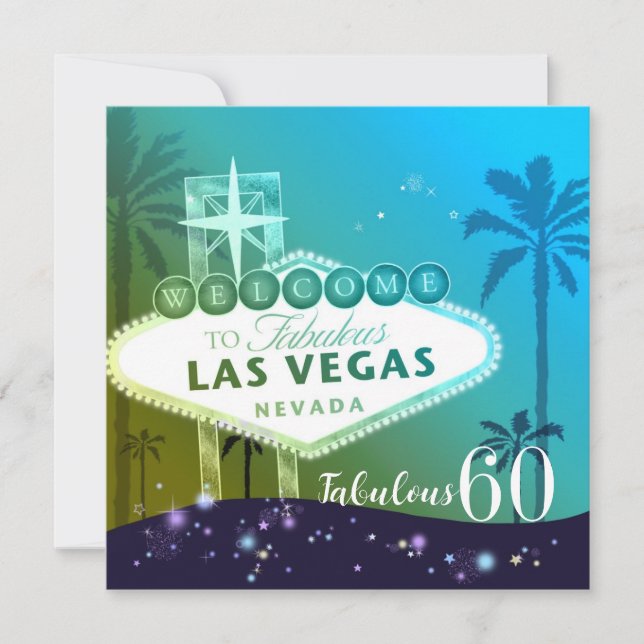 Invitation FABULOUS 60 Las Vegas fête d'anniversaire (Devant)