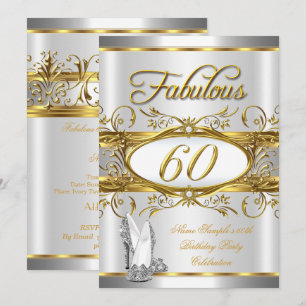 Invitation Fabulous 60e Anniversaire Or Argent Talons Hauts 6