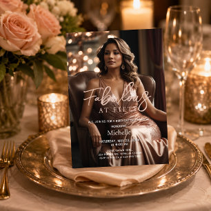 Invitation Fabulous à Cinquante Rose Gold Photo 50e Anniversa