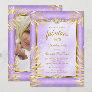 Invitation Fabulous diamant violet Palmes d'or Fête