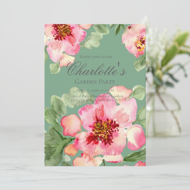 Invitation Fabulous Florals Garden Party Bridal Shower (Debout devant)