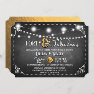 Invitation Fabulous Forty Surprise Anniversaire Fête Invitati