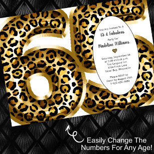 Invitation Fabulous Gold Foil Empreinte de léopard TOUT ÂGE A