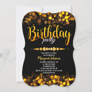 Invitation Fabulous Golden Parties scintillant Anniversaire I