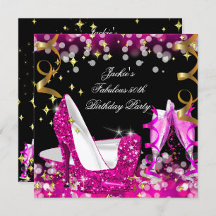 Invitation Fabulous Hot Pink Parties scintillant talon haut 5