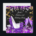 Invitation Fabulous Parties scintillant violet haut talon 50e<br><div class="desc">50 & Fantastic Fabulous Purple Parties scintillant Gold Champagne 50 & Fantastic Black Birthday Party stiletto High Heel Chaussures Fabuleux 50 50's 50th Elegant Birthday Party Champagne. Femmes. Elegant Classy Toutes Les Invitations D'Occasion. Invitations d'anniversaire de fête Modèle Chaussures talon haute. Customisez avec vos propres détails et votre âge. Modèle...</div>