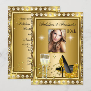 Invitation Fabulous Photo Or Glitz Glam Hollywood Anniversair