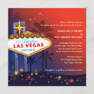 Invitation Fabulous Red n Blue Las Vegas Mariage Strip
