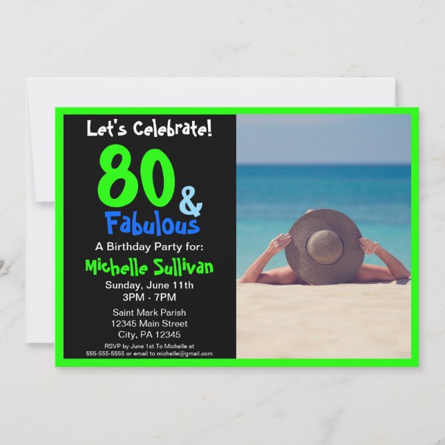 Invitation Fabulous Tropical Photo Anniversaire Fête Invitati (Devant)