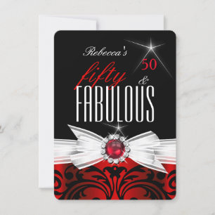 Invitation Fabulueuse Fête d'anniversaire de 50 ans avec un t