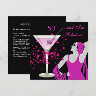 Invitation Fabulueuse fête d'anniversaire des 50 ans Diva Ros