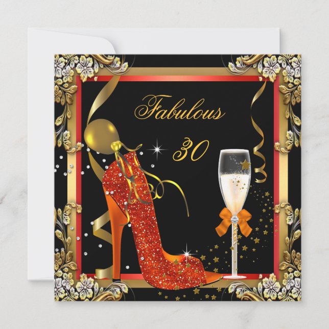 Invitation Fabulux 30 Anniversaire Or Doré 3 (Devant)