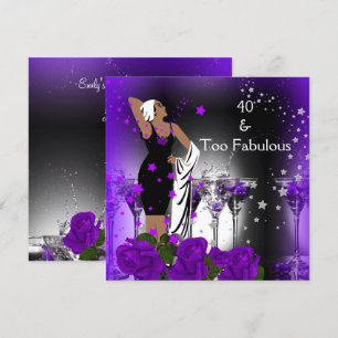 Invitation Fabulux 40 40e Anniversaire Roses Violettes Boisso