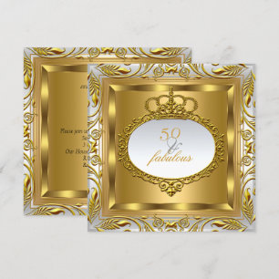 Invitation Fabulux 50 Élite Élégant Or Argent Anniversaire