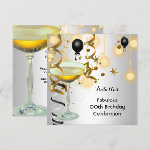 Invitation Fabulux Lumières Champagne Or Argent Fête