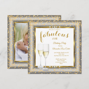 Invitation Fabulux Or Argent Champagne Photo Anniversaire car