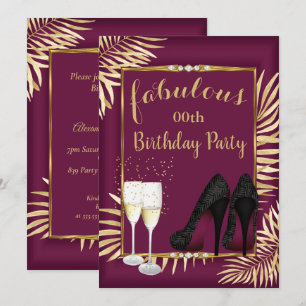 Invitation Fabulux Palmes dorées de Bourgogne zèbre Champagne
