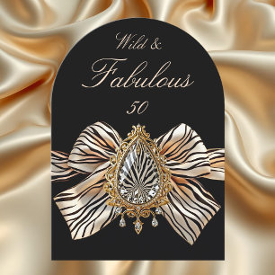 Invitation Fabulux Sauvage Anniversaire 50 Ans Zèbre Arc en o