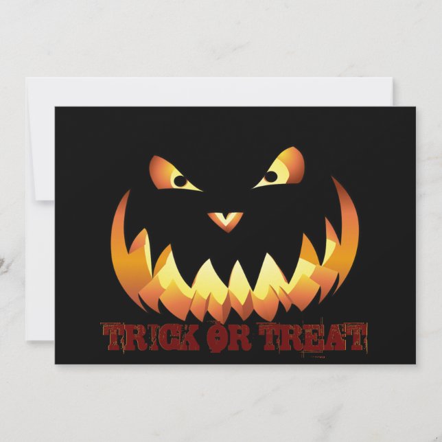Invitation Face 4 citrouille pour Halloween (Devant)