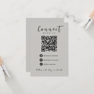 Invitation Facebook Instagram Tiktok Modern Soft Grey QR Code