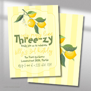 Invitation Facile Facile Trois Citron Joyeux Anniversaire